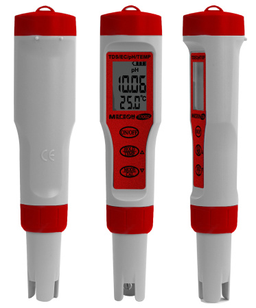Тестер воды 4 в 1 (солемер/кондуктометр/pH- метр/термометр) МЕГЕОН 17002 купить по низкой цене | МАКСПРОФИТ